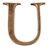 Letter U in Antiqued Brass