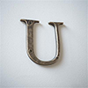 Letter U in Antiqued Brass