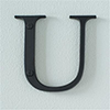 Letter U in Matt Black