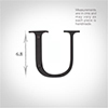 Letter U in Matt Black