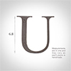 Letter U in Polished