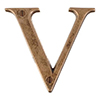 Letter V in Antiqued Brass