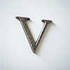 Letter V in Antiqued Brass