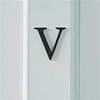 Letter V in Matt Black