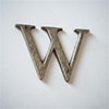 Letter W in Antiqued Brass