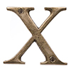 Letter X in Antiqued Brass