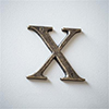 Letter X in Antiqued Brass