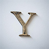 Letter Y in Antiqued Brass