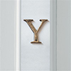 Letter Y in Antiqued Brass