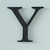 Letter Y in Matt Black