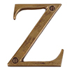 Letter Z in Antiqued Brass