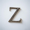 Letter Z in Antiqued Brass