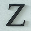 Letter Z in Matt Black