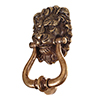 Lion's Head Door Knocker in Antiqued Brass