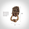 Lion's Head Door Knocker in Antiqued Brass