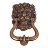 Lion's Head Door Knocker in Antiqued Brass