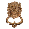 Lion's Head Door Knocker in Polished Brass