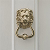 Lion's Head Door Knocker in Polished Brass