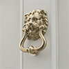 Lion's Head Door Knocker in Polished Brass