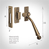 Georgian Window Latch (Left Side) in Antiqued Brass