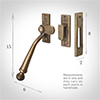 Georgian Window Latch (Right Side) in Antiqued Brass