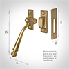 Georgian Window Latch (Right Side) in Polished Brass