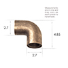 20mm Conduit Elbow in Antiqued Brass