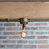 20mm Conduit Ceiling Rose in Antiqued Brass