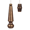 Reeded Light Pull Set in Antiqued Brass