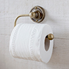 Bletchley Loo Roll Holder in Lacquered Antiqued Brass