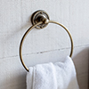 Bletchley Towel Ring in Lacquered Antiqued Brass