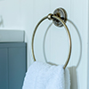 Bletchley Towel Ring in Lacquered Antiqued Brass