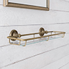 Bletchley Shelf in Lacquered Antiqued Brass