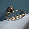 Bletchley Soap Basket in Lacquered Antiqued Brass