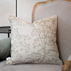 45cm Piped Cushion Cover in Reversed Soft Green Cow Parsley