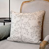 45cm Piped Cushion Cover in Reversed Soft Grey Cow Parsley