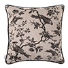 Cushion Cover in Black Printed Isabelle Contrast Piping 