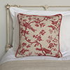 Cushion Cover in Red Printed Isabelle Contrast Piping 