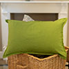 60cm Oxford Rectangular Cushion Cover in Green Waterford Linen