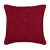 45cm Piped Cushion Cover in Deep Red Waterford Linen