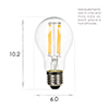ES (E27) Classic GLS LED Filament Bulb,Dimmable
