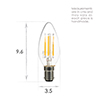 SBC (B15) Candle LED Filament Bulb, Dimmable