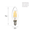 SES (E14) Candle LED Filament Bulb