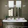 Ava Bathroom Pendant Light in Antiqued Brass