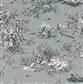 Pastoral Toile de Jouy Fabric in Grey