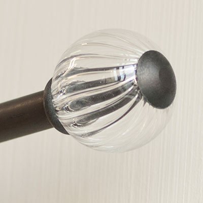 Fluted Glass Ball Finial for 12mm Pole 
