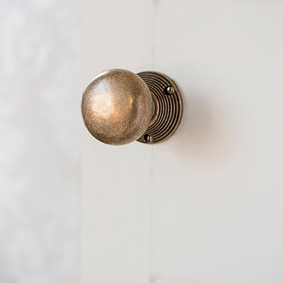 Holkham Door Knob, Reeded Plate
