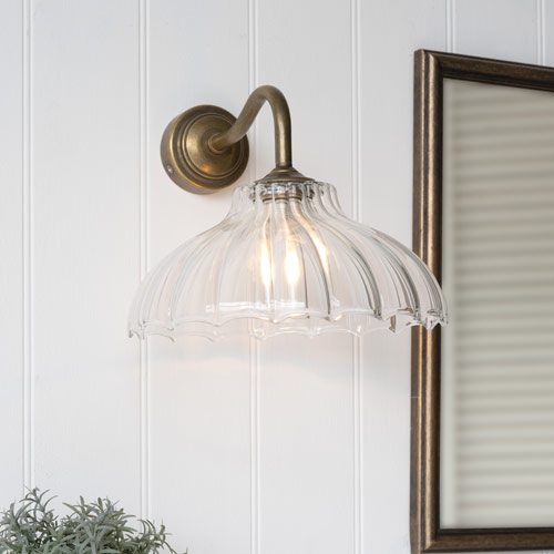 Langley Fluted Bathroom Wall Light with Byron Arm