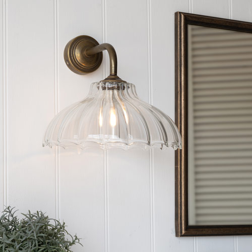 Langley Fluted Bathroom Wall Light with Keats Arm
