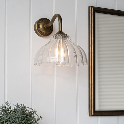 Octavia Fluted Bathroom Wall Light with Byron Arm